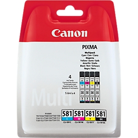 Multipack 4 cartouches d'imprimante CLI-581 Canon, C/M/J/N