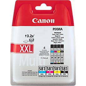 Multipack 4 stuks Canon inktcartridge CLI-581XXL C/M/Y/K
