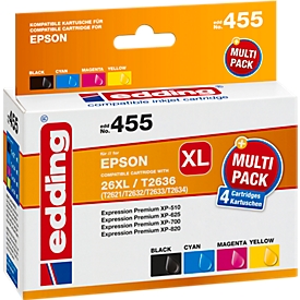 Multipack encre Edding compatible avec T2621/32/33/34 Epson, CMJN