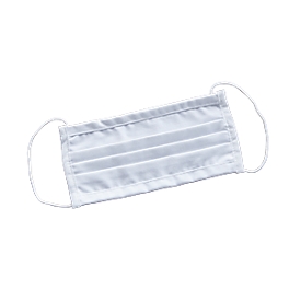 Mund-Nasen-Schutz, waschbar, Baumwolle, 1-lagig, verstellbarer Nasenbügel & Gummibänder, weiß, 5 St.