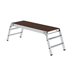 Munk Arbeitsplattform, Aluminium, B 1700 x T 600 mm, Schnellverschlüsse, 80 mm Stufen, bis 300 kg, rutschfest