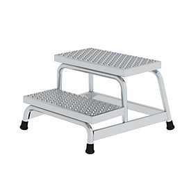 Munk Arbeitspodest, Aluminium, verschweisste Rohrkonstruktion, Stufen R 13, Trittfläche 550 x 300 mm, max. 150 kg, 2 Stufen 