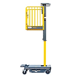 Munk FlexxLift vertical mast lift, manual one-hand operation, lift up to 4.20 m, gas pressure spring, anti-theft device, 150 kg load