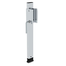 Munk ladderboomverlenging voor ladders, in hoogte verstelbaar tot 375 mm, geschikt voor ladderboomhoogte 58 mm, inclusief popnagels, zilver