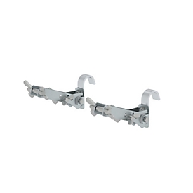 Munk ladderkopbeveiliging voor enkele ladders, bevestiging zonder gereedschap, traploos op de ladderboom, beweegbare haken, 2 stuks, Ø 35 mm