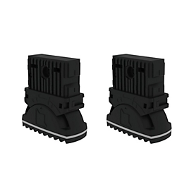 Munk Leiternschuhe, 2er-Set, Aluminium, rutschfest, hohe Stabilität, langlebig, ab 2019, 58 x 25 mm 