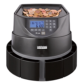 Muntenteller Ratiotec Coinsorter CS250, telt & sorteert tot 550 Euromunten/min, met bundelfunctie