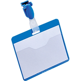 Naambadges, voor bedrijfspas, blauw, 25 stuks
