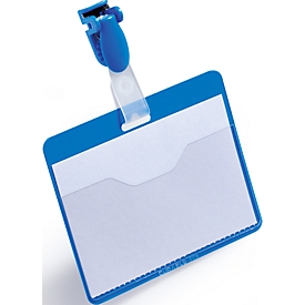Naambadges, voor bedrijfspas, blauw, 25 stuks