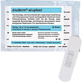 Nachfüllset Typ 1 für Pflasterspender aluderm®-aluplast, 7,2 x 1,9 cm, 30 Strips