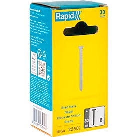 Nails Rapid type 8/30, precision cut, galvanized steel, pack of 2250 pieces