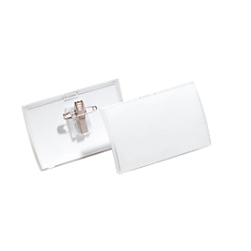 Name badges with metal combination clip, 40 x 75 mm, 25 pieces