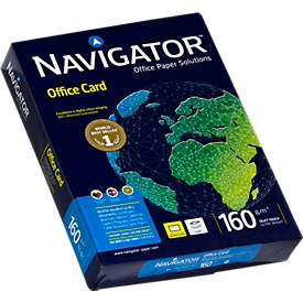 Navigator Office Card, DIN A4, 160 g/m², hochweiß, 1 Paket = 250 Blatt