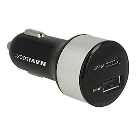 Navilock Car charger - Auto-Netzteil - 3 A - 2 Ausgabeanschlussstellen (USB, USB-C)