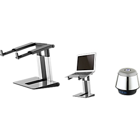 Neomounts by NewStar Support pour ordinateur portable NSLS200, pour ordinateurs portables de 10 à 17 pouces + haut-parleur Bluetooth Chrome