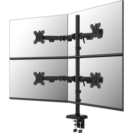 Neoumounts by Newstar Monitorarm DS60-600BL2-2, für 4 Displays 10-32"/jeweils 8 kg, höhenverstell-/schwenk-/neigbar, Tischklemme, Stahl, schwarz