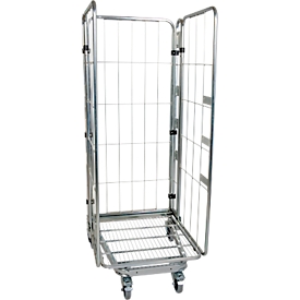 Nestbare rolcontainer, 3-zijdig, gegalvaniseerd, draagvermogen 500 kg