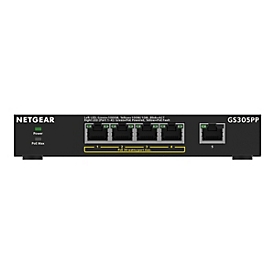 NETGEAR 300 Series GS305PP - Switch - SOHO - unmanaged - 5 x 10/100/1000 (4 PoE+) - Desktop, wandmontierbar