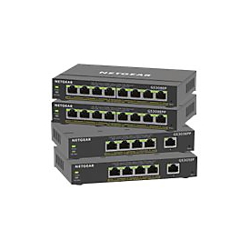 Netgear 5-Port Gigabit Ethernet High-Power PoE+ Plus Switch (GS305EPP) - Géré - L2/L3 - Gigabit Ethernet (10/100/1000) - Full duplex - Connexion Ethernet - supportant l'alimentation via ce port (PoE)