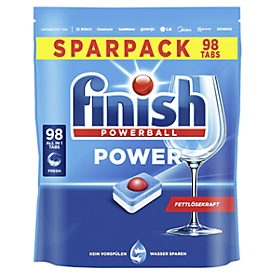 Nettoyant pour lave-vaisselle finish Power Fresh, maxipack avec 98 tablettes Powerball