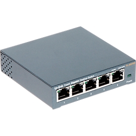 Network switch TP-Link TL-SG105, 5 x RJ45 ports, 10/100/1000 Mbit/s, duplex mode, auto tuning, flow control, W 99.8 x D 98 x H 25 mm