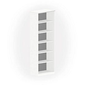 NEVADA boekenkast, 6 OH, B 800 x D 445 x H 2220 mm, wit 
