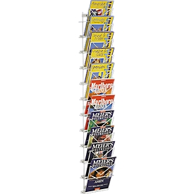 Newspaper holder, 260 x 1400 mm, 11 compartments