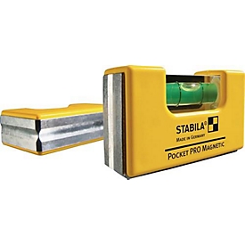 Niveau à bulle Pocket PRO Magnetic 7 cm, aluminium jaune, ± 1 mm/m, avec aimant, STABILA