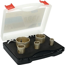 Norton Clipper Extreme tegelboorkoffer, Ø 20/28/35/50/68 mm, diamantboor, M14 aansluiting, 6-delige set
