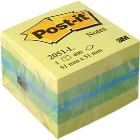 Notes auto-adhésives cube Mini POST-IT, 400 feuilles, citron