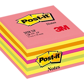 Notes auto-adhésives cube POST-IT, 76 mm x 76 mm, rose néon