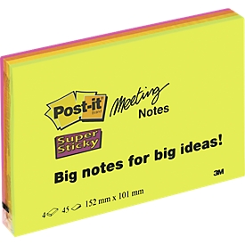 Notes auto-adhésives Meeting-Notes POST-IT, format XXL, 152 mm x 101 mm