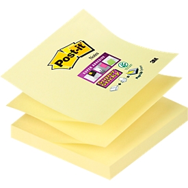 Notes auto-adhésives Super Sticky Z-Notes POST-IT, 76 mm x 76 mm, jaune