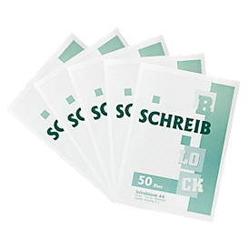 Notitieblok, gerecycleerd papier, A4, 50 vellen, 5 stuks