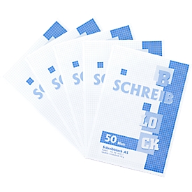 Notitieblok, geruit, A5, 5 stuks