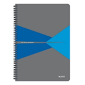 Notizbuch Leitz Office, Format A4, 90 karierte Blatt, lässt sich um 360° öffnen, Spiralbindung, Kunststoff-Einband, FSC®-zertifiziert, blau
