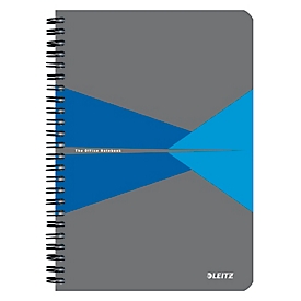 Notizbuch Leitz Office, Format A5, 90 karierte Blatt, lässt sich um 360° öffnen, Spiralbindung, Kunststoff-Einband, FSC®-zertifiziert, blau