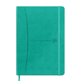 Notizbuch Oxford Signature, DIN A5, 80 Blatt, kariert, mit linkem Rand, Optik Paper®, türkis