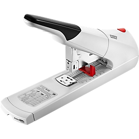 Novus block stapler B50, stapling capacity up to 140 sheets, capacity up to 100 staples, suitable for staples type 23/6 to 23/17, white
