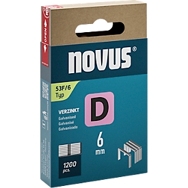 Novus staples type D, length 6 mm, steel wire, 1200 pcs.