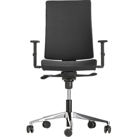 Nowy Styl Bürostuhl Navigo, mit Armlehnen, Synchronmechanik, Muldensitz, schwarz/alusilber