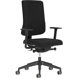 Nowy Styl Bürostuhl UTILA, mit Armlehnen, Synchronmechanik, Muldensitz, Rückenlehne gepolstert, schwarz/schwarz