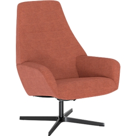 Nowy Styl Drehsessel Barrique, mit Armlehnen, B 540 x T 515 x H 410 mm, Polyesterbezug/Aluminium, cinnamonbraun/schwarz