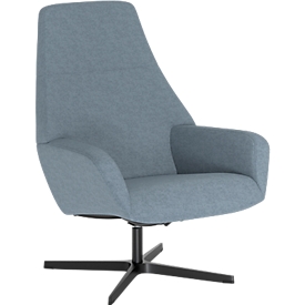 Nowy Styl Drehsessel Barrique, mit Armlehnen, B 540 x T 515 x H 410 mm, Polyesterbezug/Aluminium, denimblau/schwarz