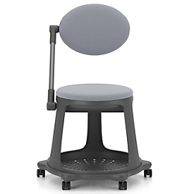 Nowy Styl Hocker BZOOM, Stoffbezug, bis 110 kg, Sitzmaße B 400 x T 410 x H 480 mm, Stoff/PP, grau/grau
