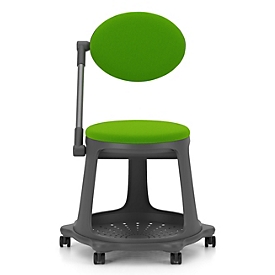 Nowy Styl Hocker BZOOM, Stoffbezug, bis 110 kg, Sitzmaße B 400 x T 410 x H 480 mm, Stoff/PP, grün/grau
