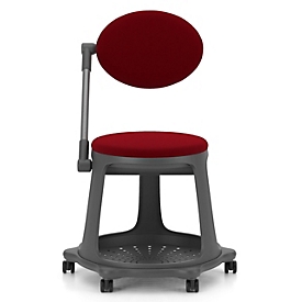 Nowy Styl Hocker BZOOM, Stoffbezug, bis 110 kg, Sitzmaße B 400 x T 410 x H 480 mm, Stoff/PP, rot/grau