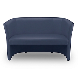 Nowy Styl Zweisitzer-Sofa CLUB DUO, Kunstleder, voll gepolstert, Sitzhöhe 455 mm, dunkelblau