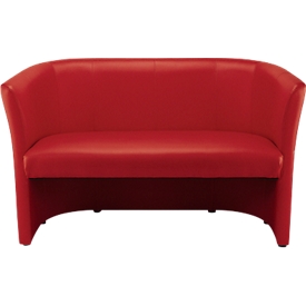 Nowy Styl Zweisitzer-Sofa CLUB DUO, Kunstleder, voll gepolstert, Sitzhöhe 455 mm, rot