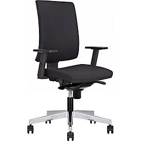 NowyStyl bureaustoel Navigo, met armleuningen, synchroonmechanisme, voorgevormde zitting, zwart/zilver